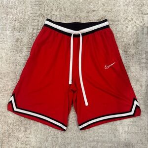 Nike Red Athletic Basketball Shorts with Contrast Trim